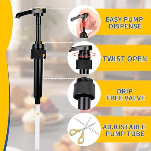3 PCS Syrup Pump Compatible with Jordans Skinny and Torani, Coffee Syrup Pump Dispenser, Fits 350ml/12.7 Oz Bottles, Accurate Dispensing, with Lockable Design, Easy to Use and Clean, for Syrups Bottle