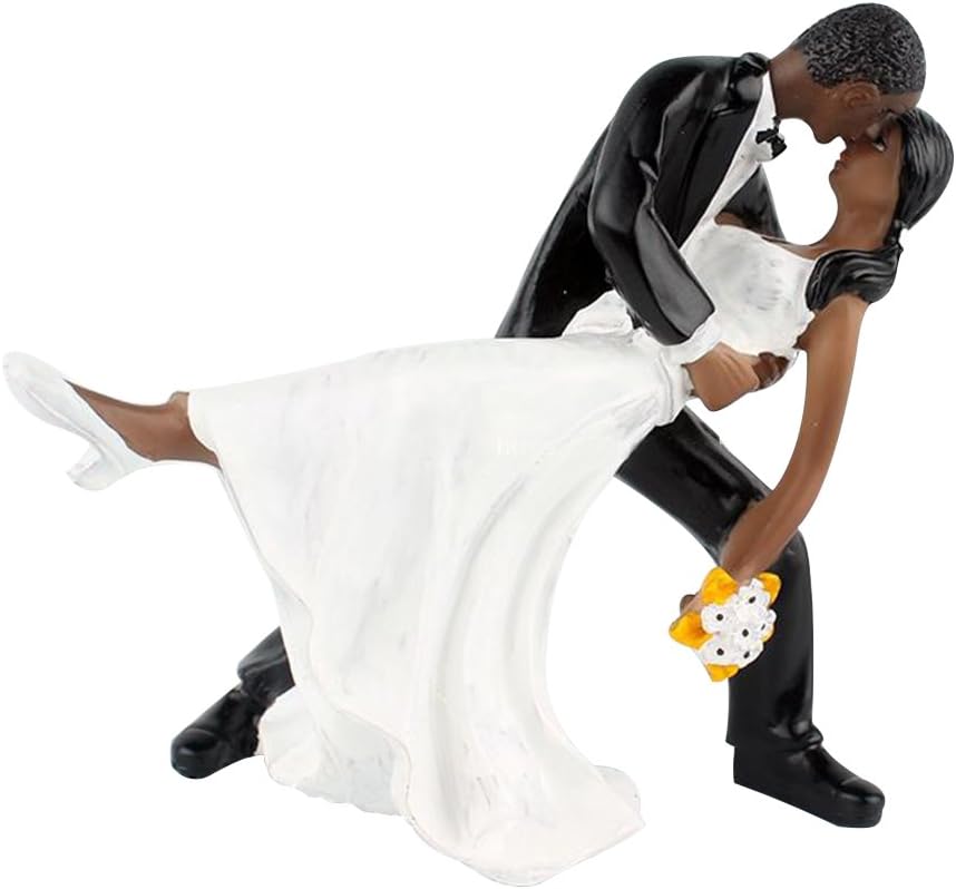 Dancing Couple African American Figurine Wedding Cake Topper