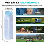 MedVance- Urinals for Men 1000ml with Glow in The Dark Spill Proof Pop Cap Lid, Plastic Pee Bottles for Men, Male Urinals, Pee Container Men, Portable Urinal for Car, Elderly & Incontinence (4 Pack)