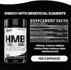 Nutrex Research HMB 1000 MG | Supports Muscle Recovery, Reduce Skeletal Muscle Damage, Increased Strength, Prevent Muscle Loss | 120 Capsules