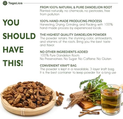 Premium 25 oz Dandelion Root Powder, 100% Natural and Pure from Dandelion Root, No Additives, No Gluten, No Sugar, Vegan