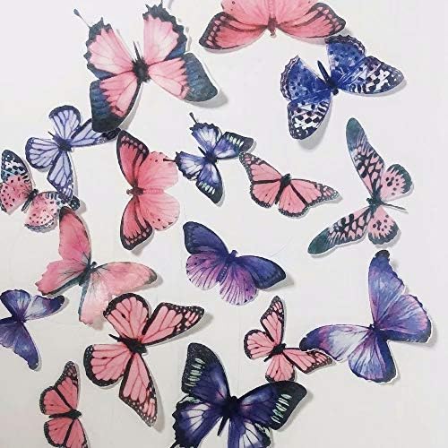 36pcs Edible Butterfly Cupcake Toppers Birthday Cake Decorations Precut CHOCKACAKE Wafer Paper Butterflies