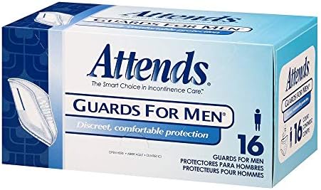 Attends Guards for Men Incontinence Care, One Size, 16-Count (x4)