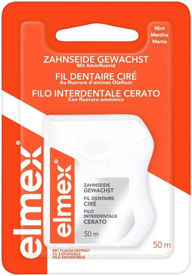 Elmex 159909 Dental Floss, Waxed, Pack of 1