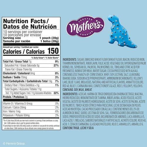 Mother's Chocolatey Dynamite Dinosaurs Cookies, Inspired by Jurassic World, Individually Wrapped Treats, 10-Pack Box, 10 oz