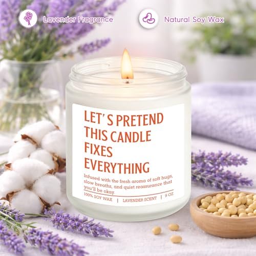 Miracu Scented Candles, Stress Relief Gifts for Women Men, Funny Relaxation, Emotional Support, Comfort, Destress, Anxiety, Relaxing Ideas, Birthday, Mothers Day, Self Care Gifts for Friend Coworker