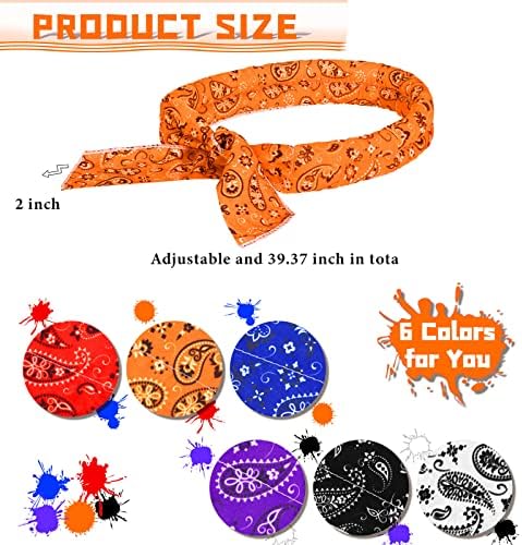Coume 6 Pack Cooling Neck Wraps Cooler Ice Wrap Scarf Bandanas for Hot Weather Summer Women Men Walking Riding Outdoor
