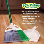 Libman FlexTech Broom with Dustpan Combo Set for Sweeping Indoor and Outdoor Floors, Pet, Dog Hair Broom, 55” Precision Angle Broom, 3 Piece Handle, 11" Wide, 10.25" Wide Dust Pan