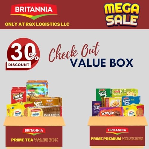 Britannia Good Day Cashew Cookies Family Pack 21.2oz (600g) - Breakfast & Tea Time Snacks - Delicious Grocery Cookies (Pack of 4)