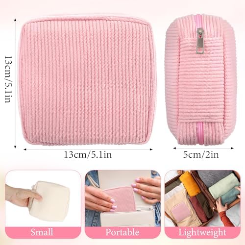 JIEYAO 2Pcs Corduroy Sanitary Napkin Storage Bag, Portable Period Bag for Women, Cute Period Pouch Soft Menstrual Cup Pouch Menstruation First Pad Bag Tampon Holder