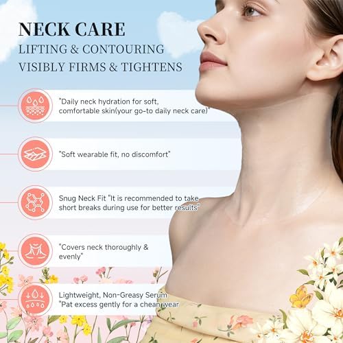 Neck Mask 8PCS, HONLINK Hydrolyzed Collagen Neck Mask Set with Hyaluronic Acid & Peptide,Moisturizing Firming Masks for Crepey Skin, Helps Reduce the Appearance of Fine Lines for Smoother-Looking Skin