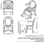 Caspian Professional Mobile Shower/Commode Chair-Padded