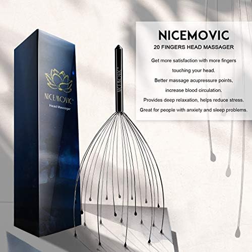 NICEMOVIC 2 Pack Head Scalp Massager Gifts for Women Men, Stocking Stuffers White Elephant Gifts for Adults Prizes for Adults Scalp Massager Hair Growth 20 Fingers Stress Relief Head Scratcher