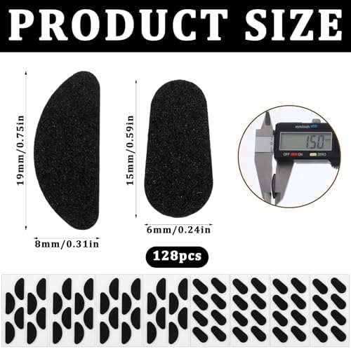 64Pairs Foam Glasses Nose Pads Replacement Black Self Adhesive Non-Slip Eyeglass Nose Pads Stick on Plastic Frames Thin Nosepads Sticky Anti-Slip Support Nose Pads for Eyeglasses Sunglasses Glasses