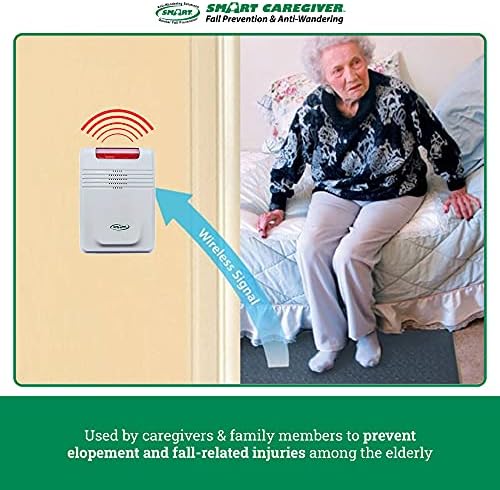 Smart Caregiver Cordless Monitor with Cordless 24in x 48in Gray Floor Mat - Get to Them so They Don't Walk Alone!