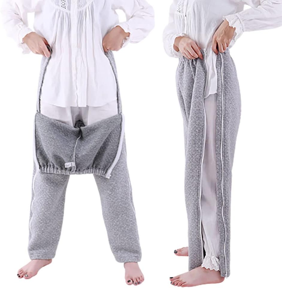 Paralysis Clothing, Zipper Patient Pants Patient Care Clothes, Incontinence Trousers Catheter Trousers, Easy to Wear and Take Off, Paralysis Long Time Bedridden Wheelchair(Size:XXL), 2X-Large