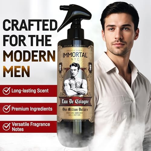 Immortal NYC, AFTERSHAVE SPRAY & BALM/CREAM for Men- Moisturizing & Soothing Formula After Shaving and Cologne - 17 oz (Cinnamon,Mint)