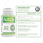 MAAC10 NADH Supplement 20mg Each 60 Capsules for Energy, Fatigue, Mental Focus & NAD+ Longevity Support | Pharmaceutical Grade 99% Pure NADH
