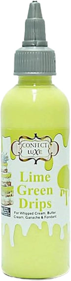 Confect Lime Green Edible Cake Chocolate Drip | Pre-Made Frosting Drip for Cakes, Cupcakes, Donuts & Desserts | Christmas, Birthday & Holiday Decoration | Easy-to-Use Edible Drizzle Icing – 3.71 Oz