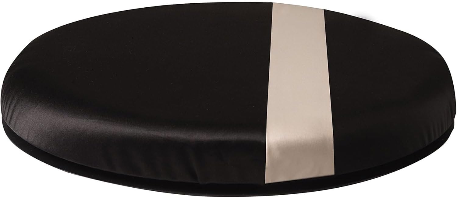 HealthSmart 360 Degree Swivel Seat Cushion, Chair Assist for Elderly, Swivel Seat Cushion for Car, Twisting Disc, Black with Tan Stripe, 15 Inches in Diameter
