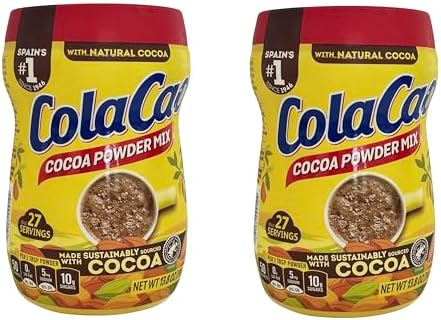 Cola Cao Cocoa Powder Mix 2 PACKS 13.8 oz (390 g) per unit. Colacao chocolate drink mix. Colacao original España. Natural Cocoa with no additives. (2)