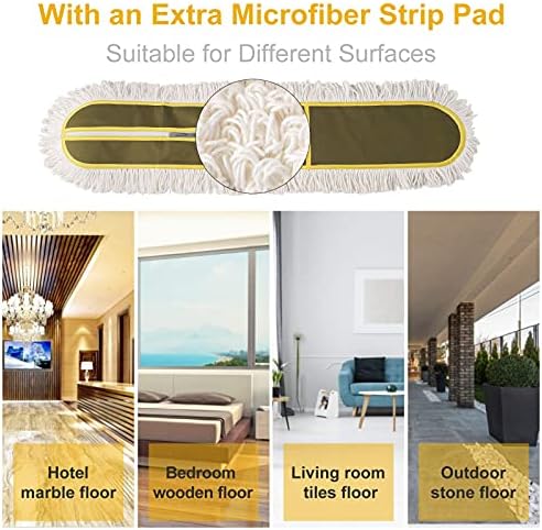 Dust Mop 36 inch Commercial for Hardwood Floor Cleaning Heavy Duty Industrial Dry Mop for Hotel, Office, Garage, Household Dust Sweeping
