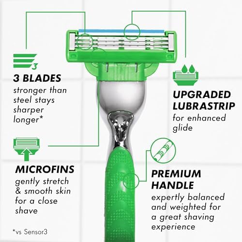 Gillette Mach3 Sensitive Shaving Razor for Men, 1 Handle and 5 Blade Refills, for Sensitive Skin