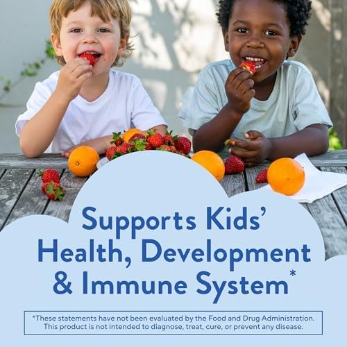 L’il Critters Gummy Vites No Sugar Added Daily Gummy Multivitamin for Ages 2+ Toddlers & Kids, Vitamin C, D3 for Immune, Strawberry and Orange Flavors, 100 Gummies
