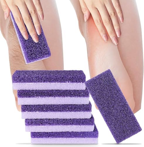 2 PCS Foot Pumice Stone Pedicure Stone Double Sided Pedicure Foot Pumice Stone Feet Pumice Sponge Feet Callus Remover and Scrubber for Feet and Heels Callus and Dead Skins(Purple)