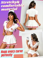 Kaei&Shi Nurse Cosplay Outfits For Women,Role Playing Lingerie Halloween Costumes