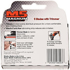 M5 Magnum Razor Cartridge Blades with Trimmer, 4 Count Refill Blades (2 Pack)