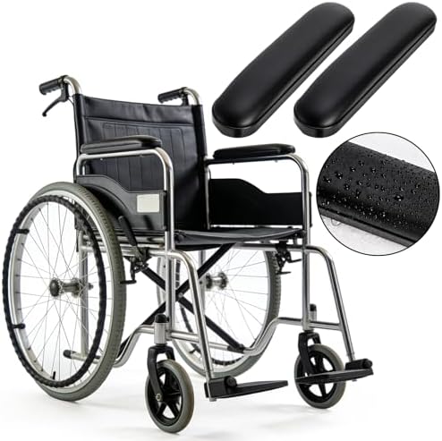 Covzoe 4 Pack Wheelchair Arm Pads, 10-1/4" Long Replacement Wheelchair Armrest Cushion, Transport Chair Arm Pad Part Fits for Most Standard Wheelchairs