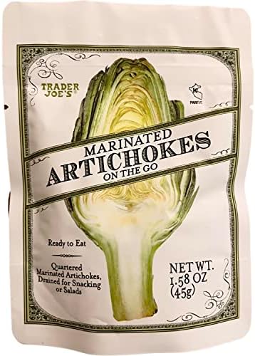 Trader Joe's Marinated Artichokes On The Go Ready to Eat Kosher, 1.58 oz (Pack of 3)