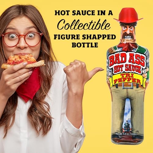 BAD ASS Premium Hot Sauce – Try if you dare! – Perfect Gourmet Gift for the Hot Sauce Fan (Tri Pepper)