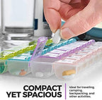 MEDca Pill Organizers - (2 Pack) Large Pill Organizer with Weekly and Daily 4-Times-A-Day Compartments for Morning, Noon, Evening, Night - BPA-Free, Portable and Travel Friendly Pill Boxes Case