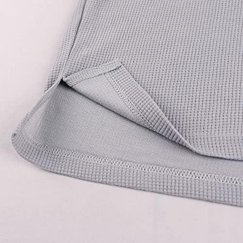 JEEING GEAR Men's Basic Long Sleeve Waffle Sweatshirt Loose Fit Workout Pullover Crewneck Shirt