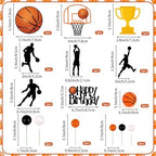 Hooqict 26Pcs Basketball Cake Decorations Set with Mini Balls, Players, Happy Birthday Basketball Cake Toppers & Cupcake Toppers for Kids Boys Men Sports Themed Basket Ball Birthday Party Decorations
