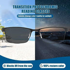 Photochromic Progressive Multifocus Reading Glasses Men Transition Blue Light Blocking Multifocal Computer Readers