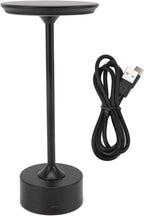 Cordless Table Lamp, 2000mAh Portable LED Desk Lamps, 3 Levels Brightness USB C Bedside Wireless Lamps for Home, Office(Black)
