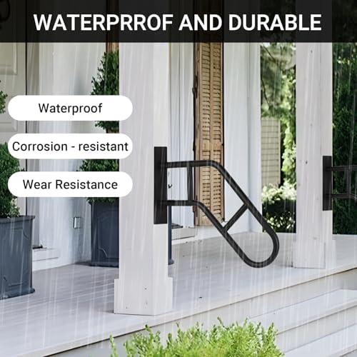 Aduanbang Hand Rails for Outdoor Steps & Elderly,U-Shape Wall Mount Stair Railing, Porch, Deck, Garage & Garden Grab Bar, 1 Pack Safety Handle