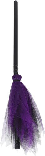 HANABASS Witch Broom for Halloween Plastic Props Boys and Girls Witch Costume Accessory Mesh Design Broomstick