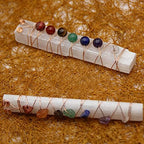 Acxico 2 pcs Round Beads and Gravel Models Natural Selenite Stone Healing Crystal Quartz Stick Chakra Energy Cleansing Wand