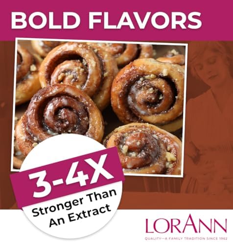 LorAnn Oils Super Strength Flavoring - Used For Candy Making, Flavoring Extracts, Baking, Hard Candy, and Flavor Oils - Bold, Natural Flavors 4X Stronger Than Extracts - Cinnamon Roll, 1 fl oz