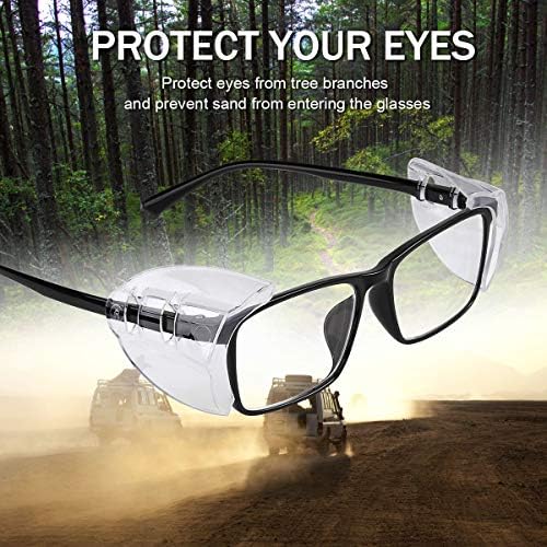 8 Pairs Eye Glasses Side Shields, Flexible Slip on Side Shields for Safety Glasses Fits Small to Large Eyeglasses Universal