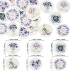 Gyufise 54Pcs Edible Happy Mother's Day Cupcake Toppers Wafer Paper Flower Mom I Love You Cake Dessert Pick Decorations for Women Birthday Party Supplies Purple