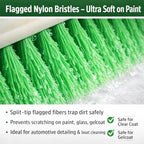 Hi-Tech 10” Bi-Level Super Soft Car Wash Brush – Non-Scratch Soft Bristle Cleaning Brush for Cars, Trucks, Boats & RVs, Multi-Surface Exterior Brush with Threaded Handle Compatibility