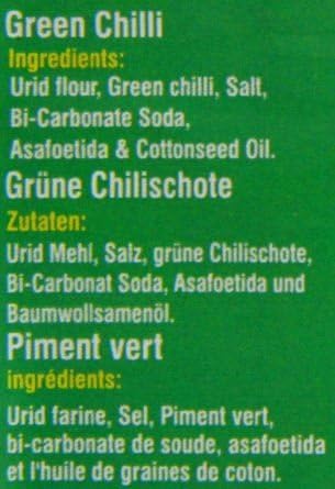 Heera Mini Papad Green Chilli Pack of 5 - 5 x 200g