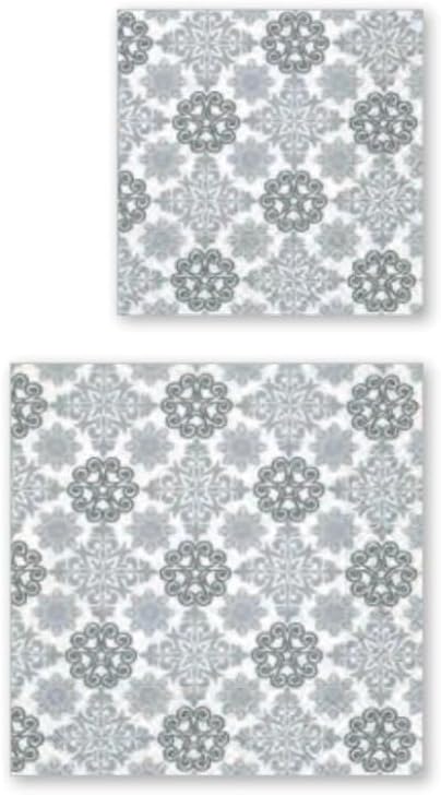 IHR Ideal Home Range Party Napkins Disposable 3-Ply Paper Lunch Napkin Pack, 6.5" x 6.5", Ornament (Silver), 20-Count