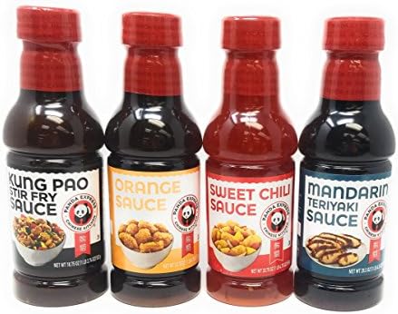 Panda Express Sauce Variety Bundle, 18.75 oz-20.75 oz (Pack of 4) includes 1-Bottle Sweet Chile Sauce, Mandarin Teriyaki Sauce, Orange Sauce, Kung Pao Sauce