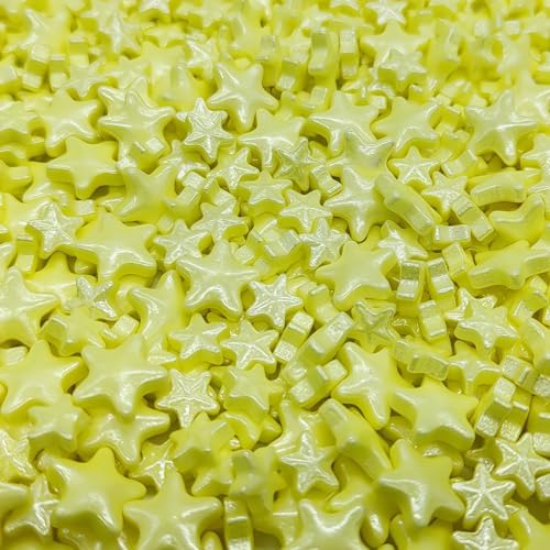 Mixed Size Yellow Stars Sprinkles Edible Stars Cake Decorating Stars Cake Decorations Cupcake Toppers Cookie Decorating Perfect for Cakes,Cupcakes,Desserts Toppings 3OZ